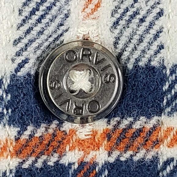 Orvis Flannel Shirt Men’s Size Large L Blue Plaid Cotton Button Up Long Sleeve - Picture 4 of 11